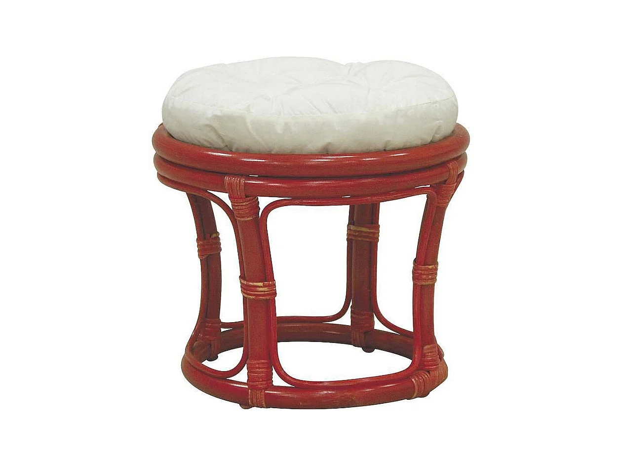 Tabouret en rotin avec coussin Uni