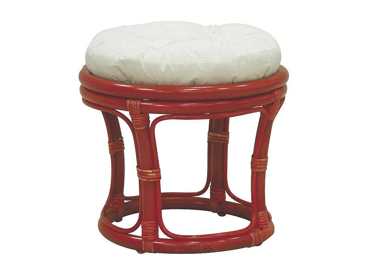 Tabouret en rotin avec coussin Uni