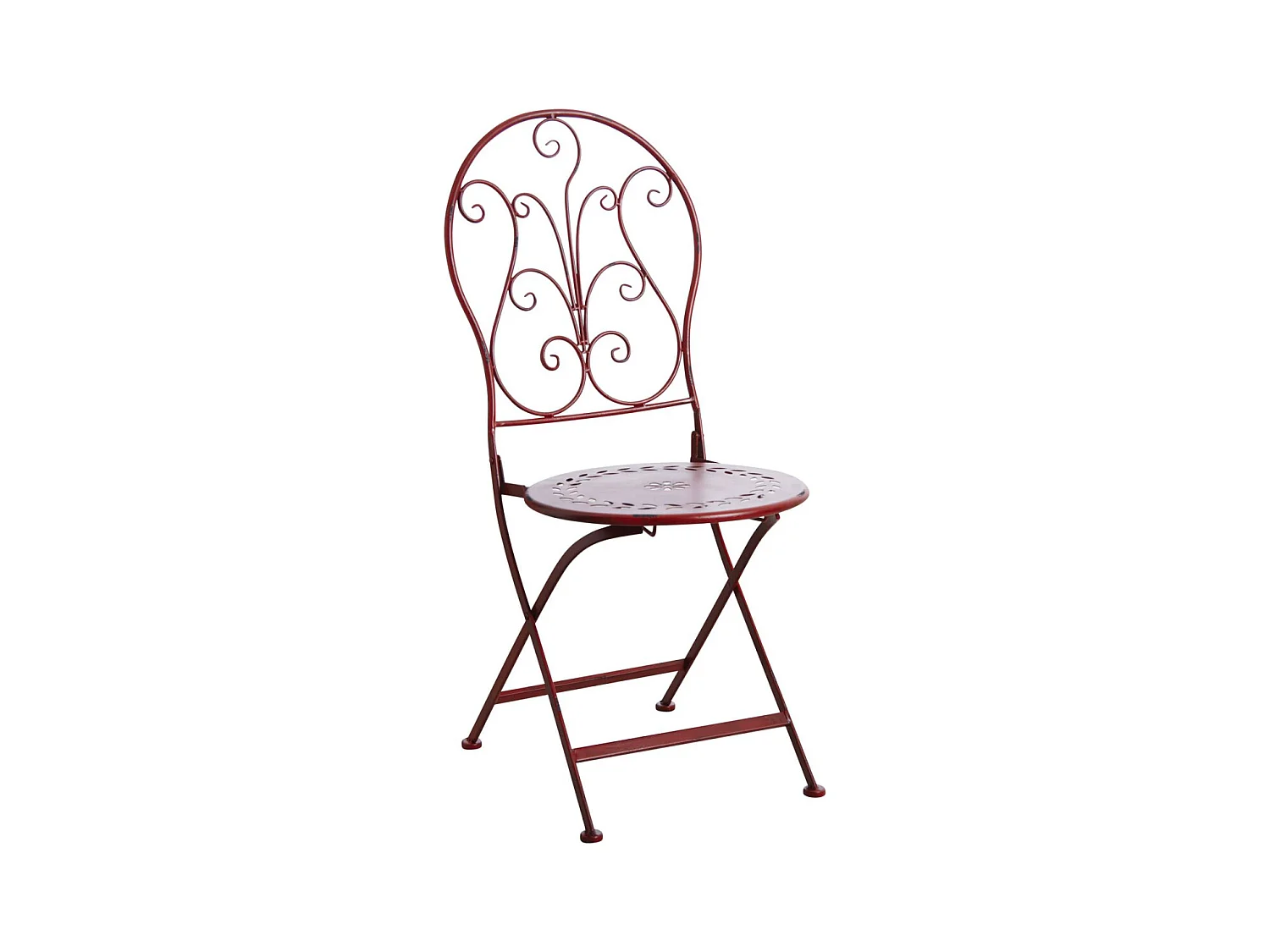 Chaise de terrasse pliante en métal Rouge