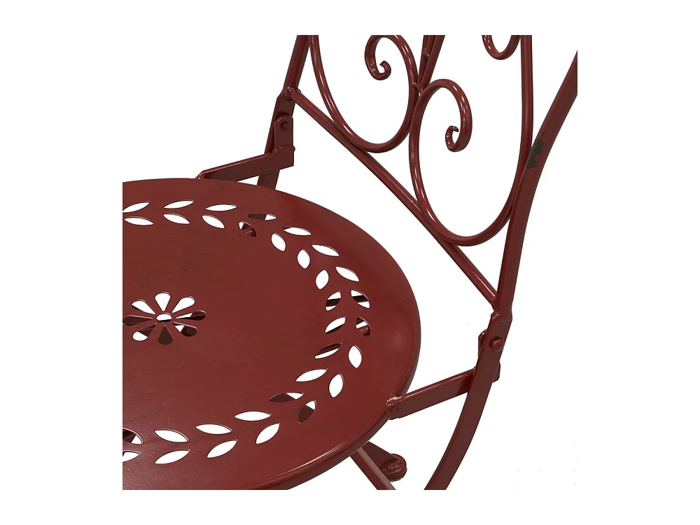 Table et chaises de jardin en métal laqué