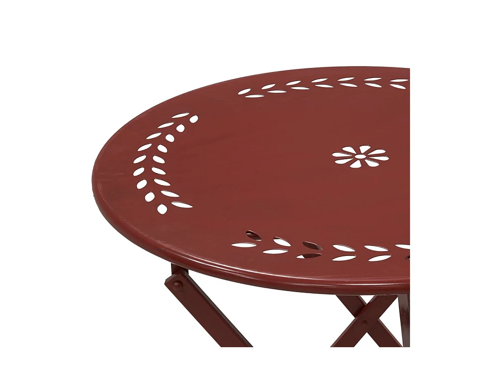 Table et chaises de jardin en métal laqué