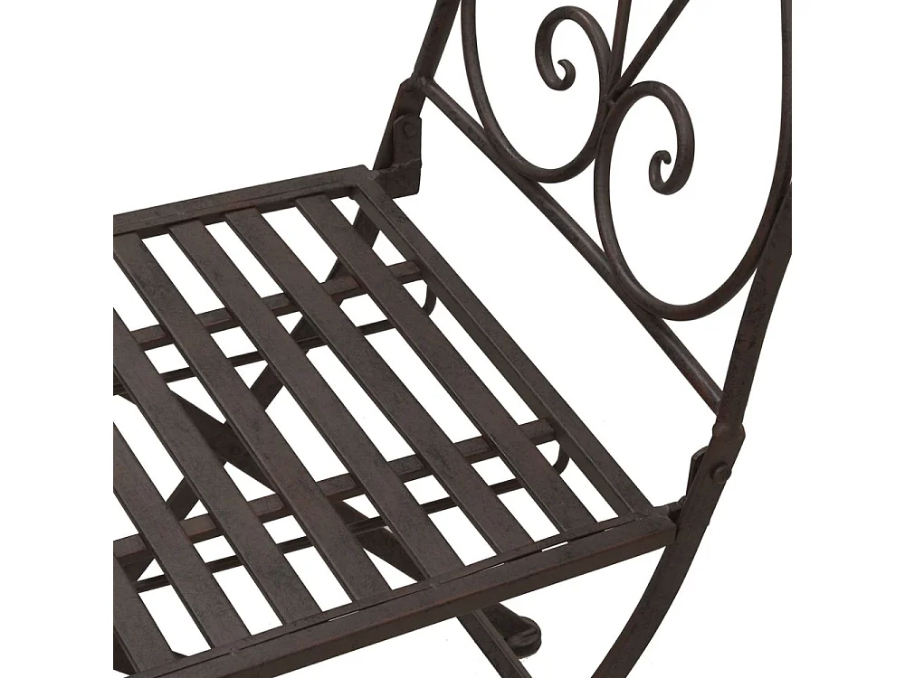 Set table et chaises pliant en métal vieilli