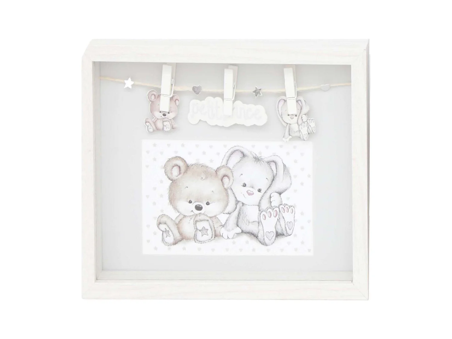 Cadre blanc en bois bébé pour photo 10 x 15 cm Petit prince