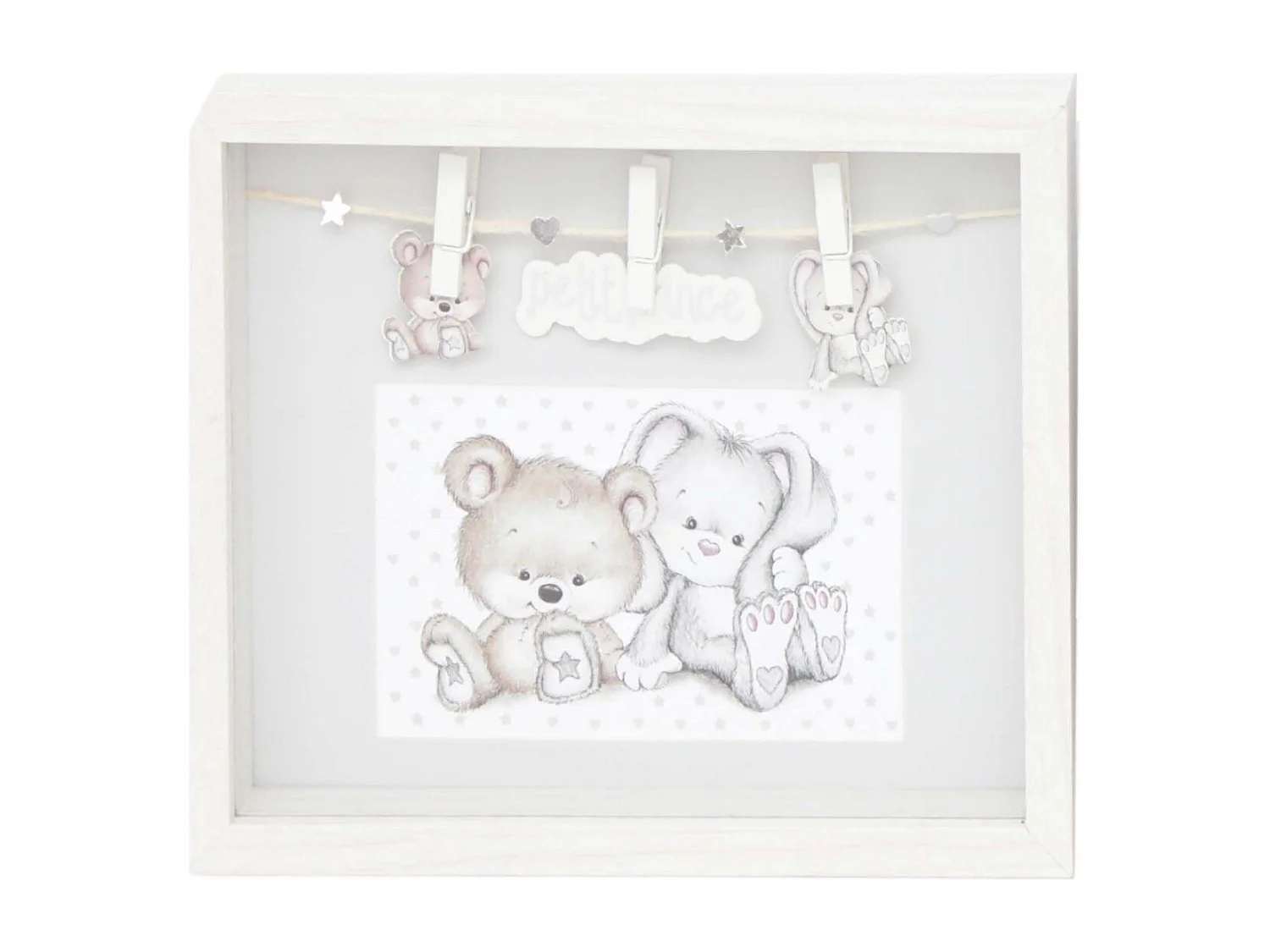 Cadre blanc en bois bébé pour photo 10 x 15 cm Petit prince