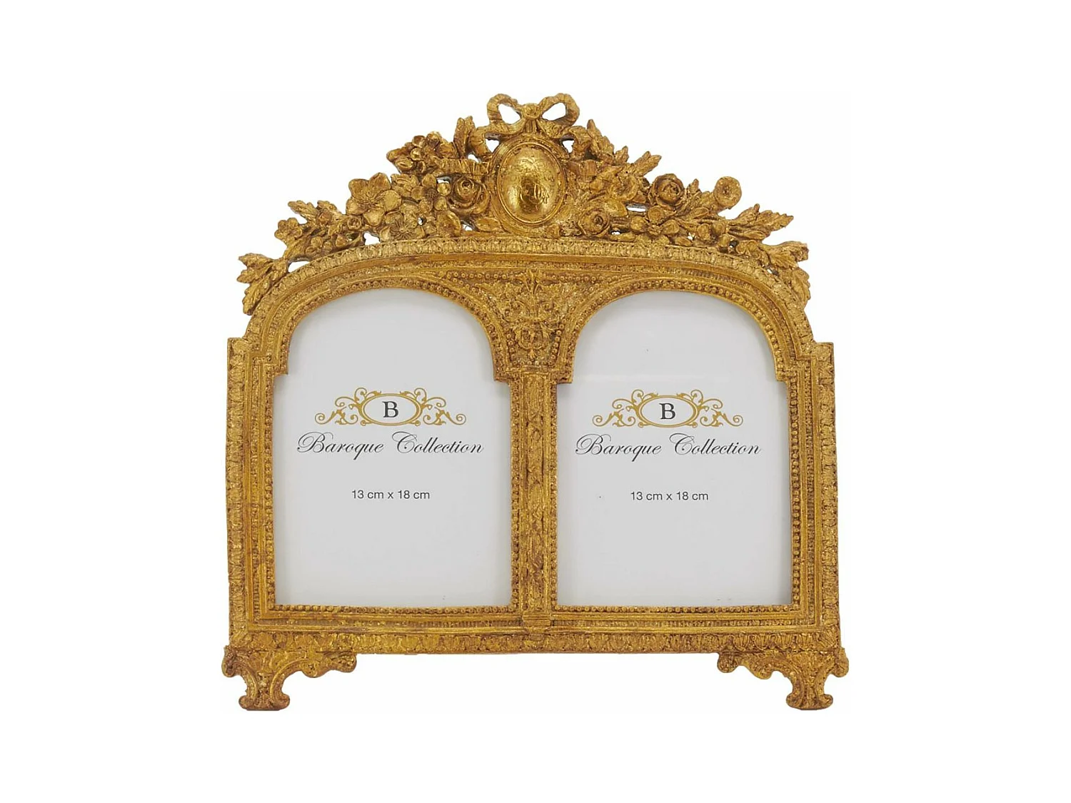 Marco de fotos doble de poliresina barroca