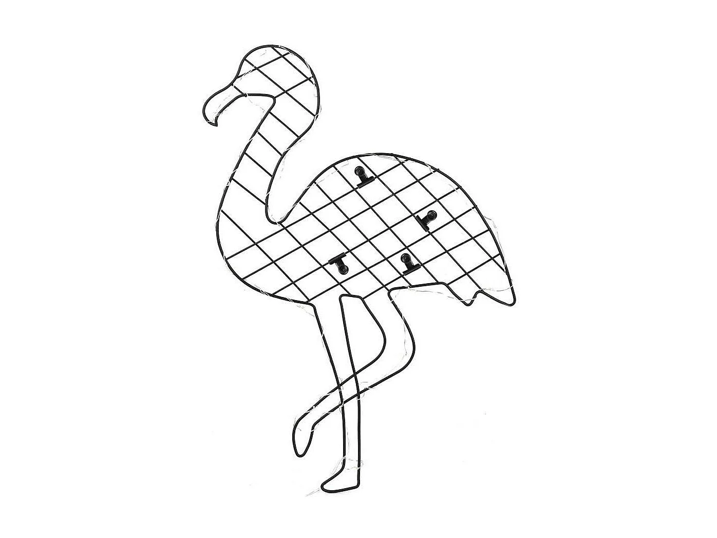 Collage di foto con fenicotteri rosa a LED