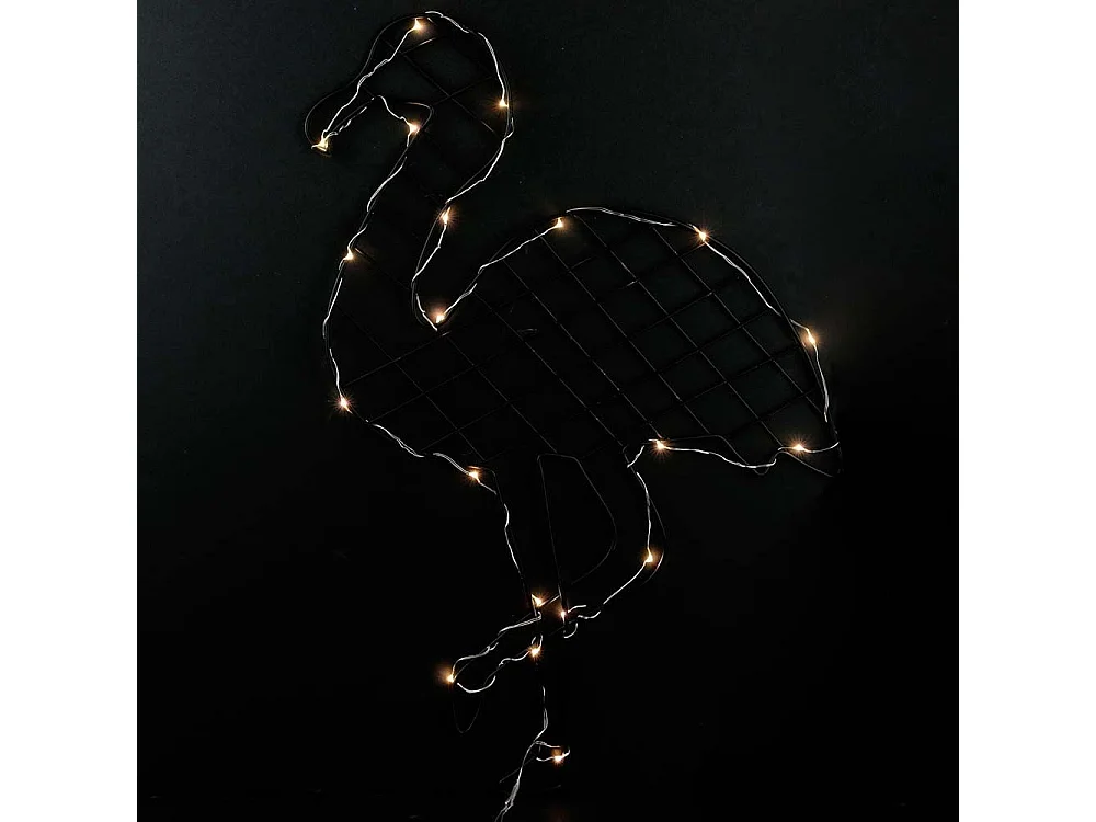 Collage di foto con fenicotteri rosa a LED