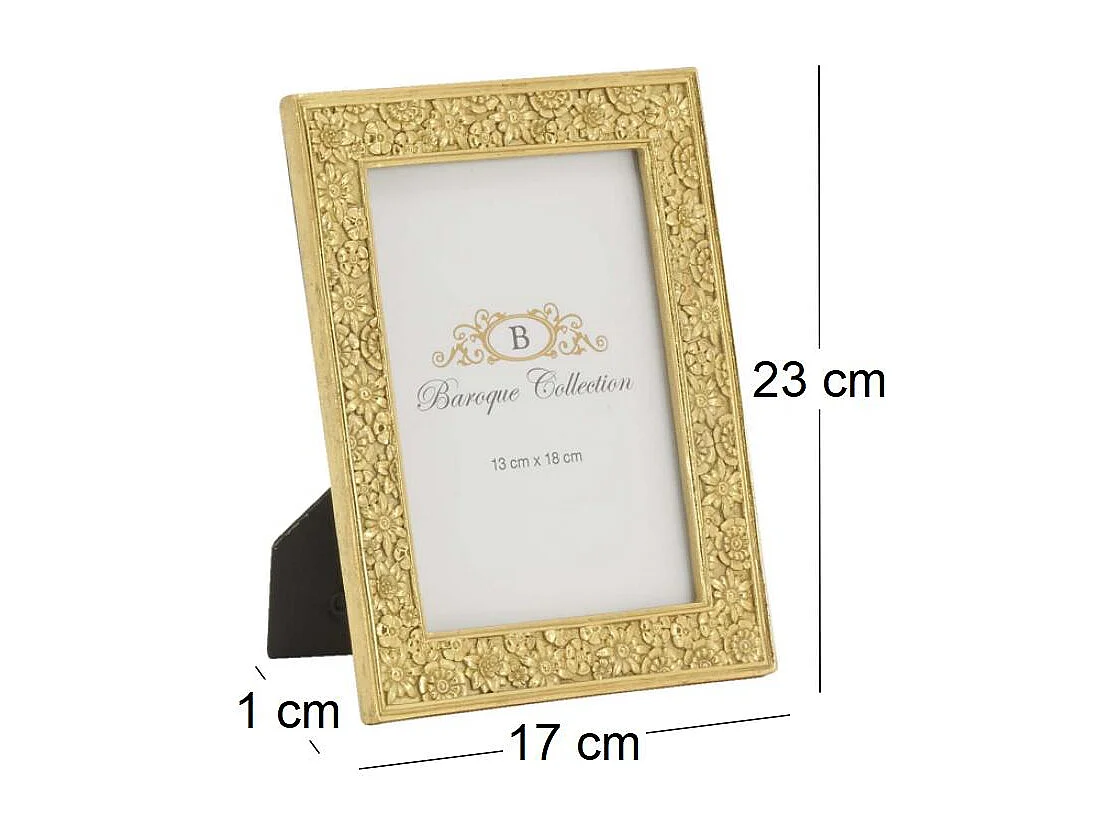 Marco de fotos de poliresina con flores