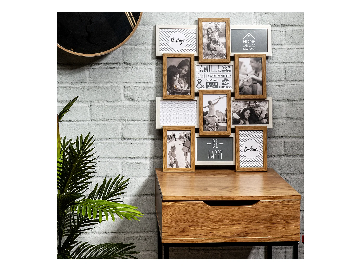 Pele-mele 12 Vues Bois Et Blanc Beige, Blanc