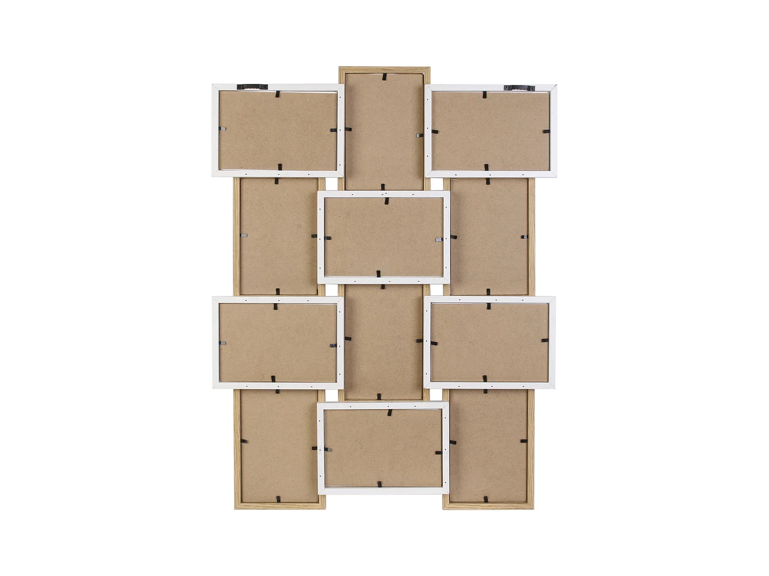 Pele-mele 12 Vues Bois Et Blanc Beige, Blanc