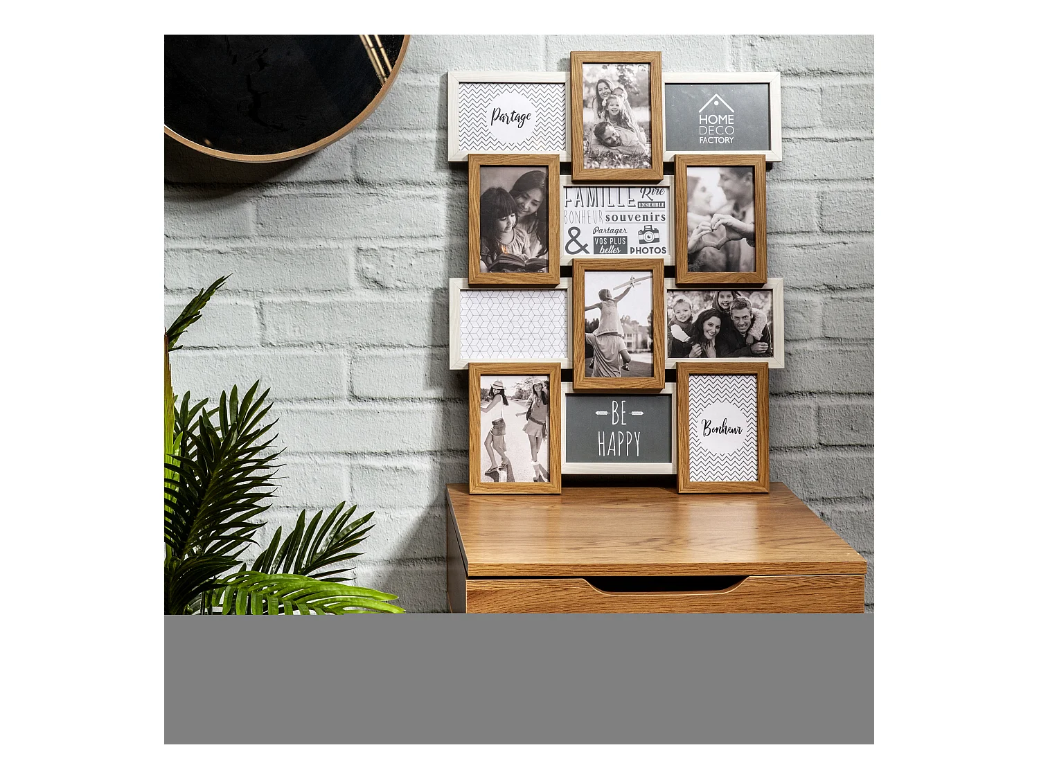 Pele-mele 12 Vues Bois Et Blanc Beige, Blanc