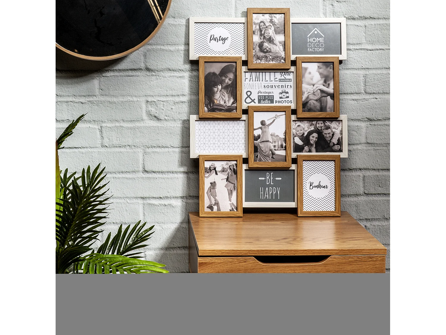 Pele-mele 12 Vues Bois Et Blanc Beige, Blanc