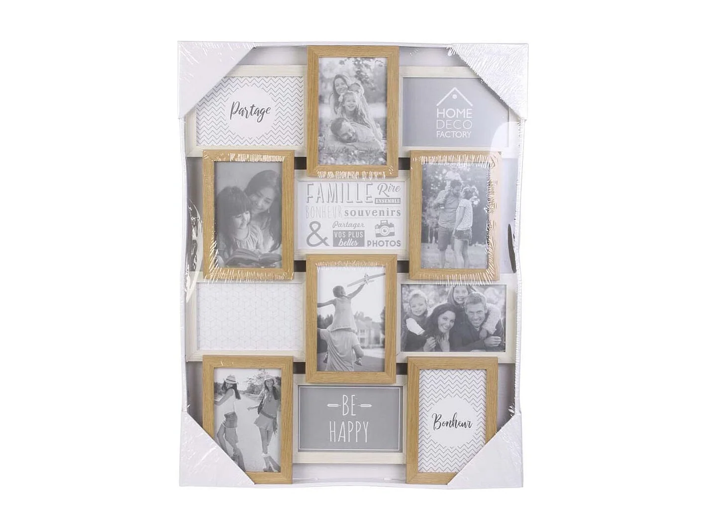 Pele-mele 12 Vues Bois Et Blanc Beige, Blanc