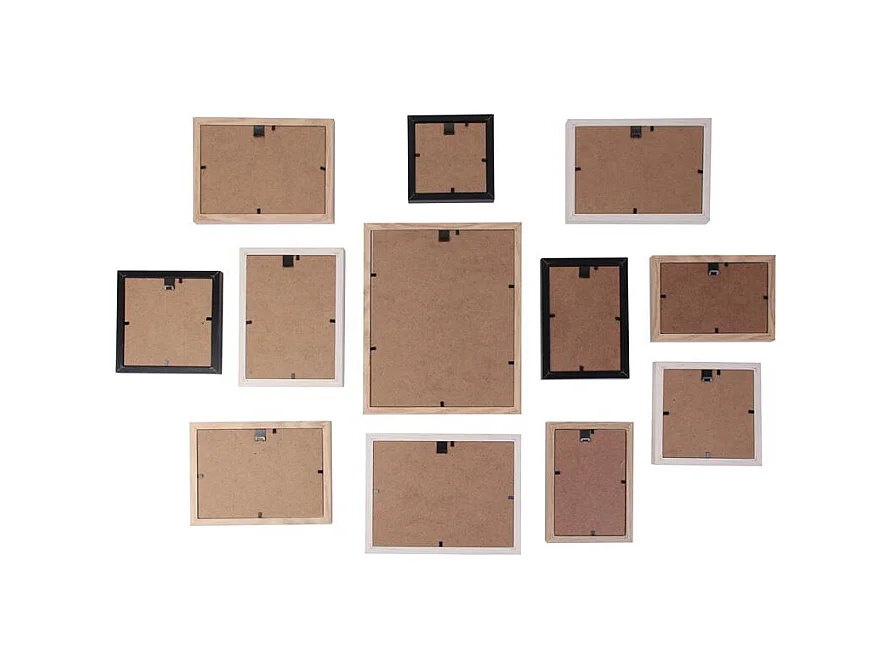 Marcos de fotos de madera Bonheur (Juego de 12)