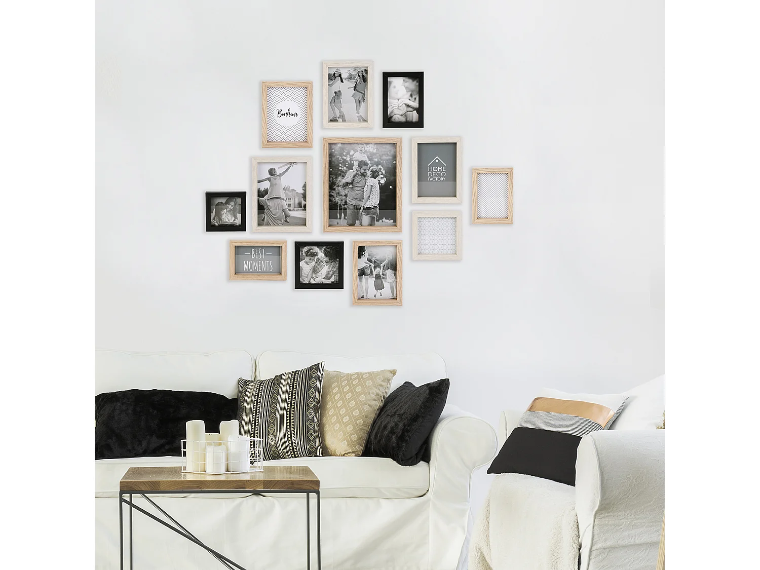 Cadre Photo X12 Vues Noir, Beige