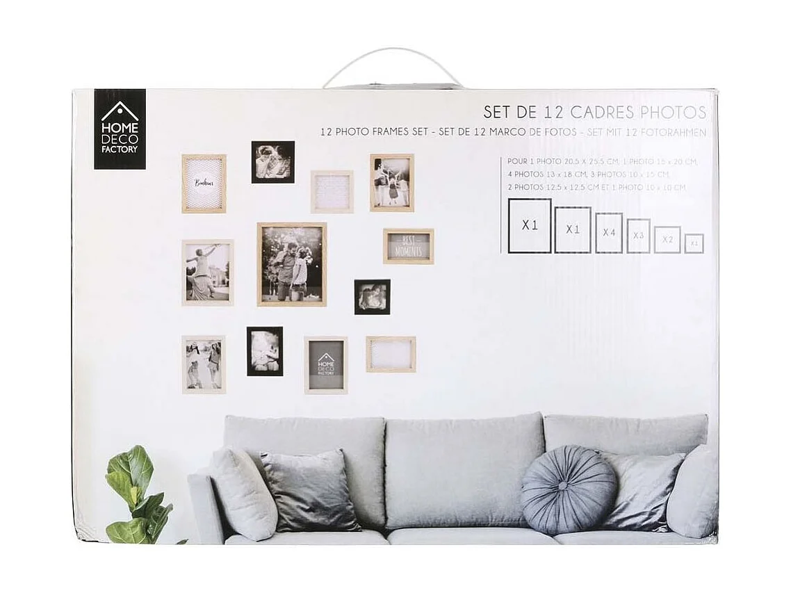 Cadre Photo X12 Vues Noir, Beige