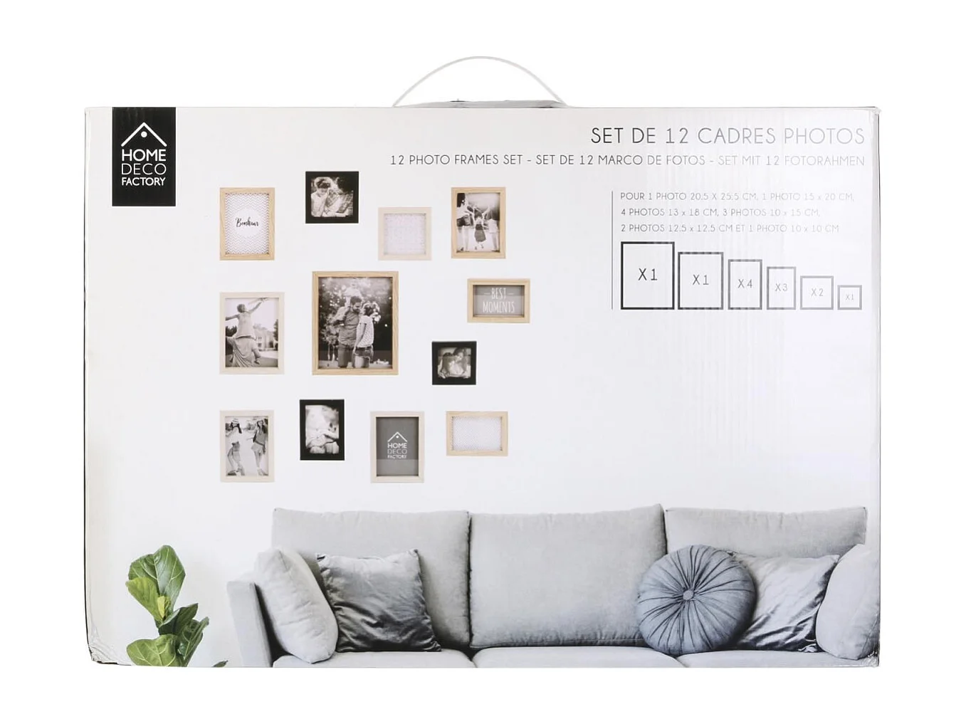 Cadre Photo X12 Vues Noir, Beige