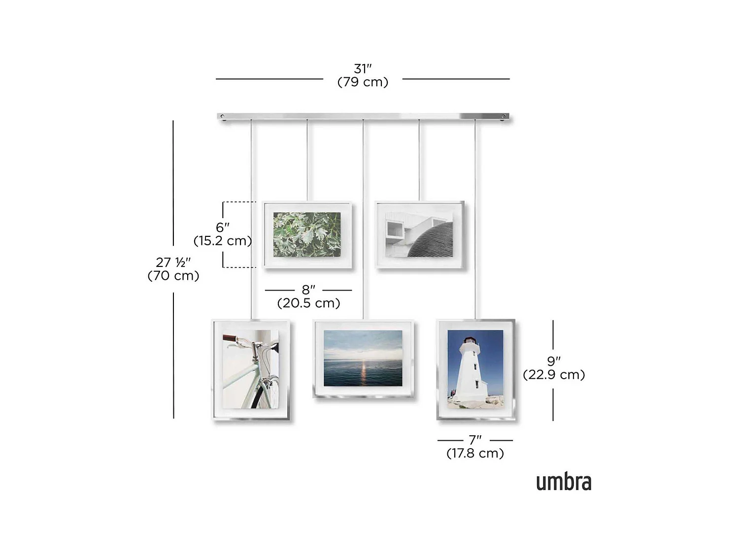 Porte photos escalier 5 cadres Exhibit