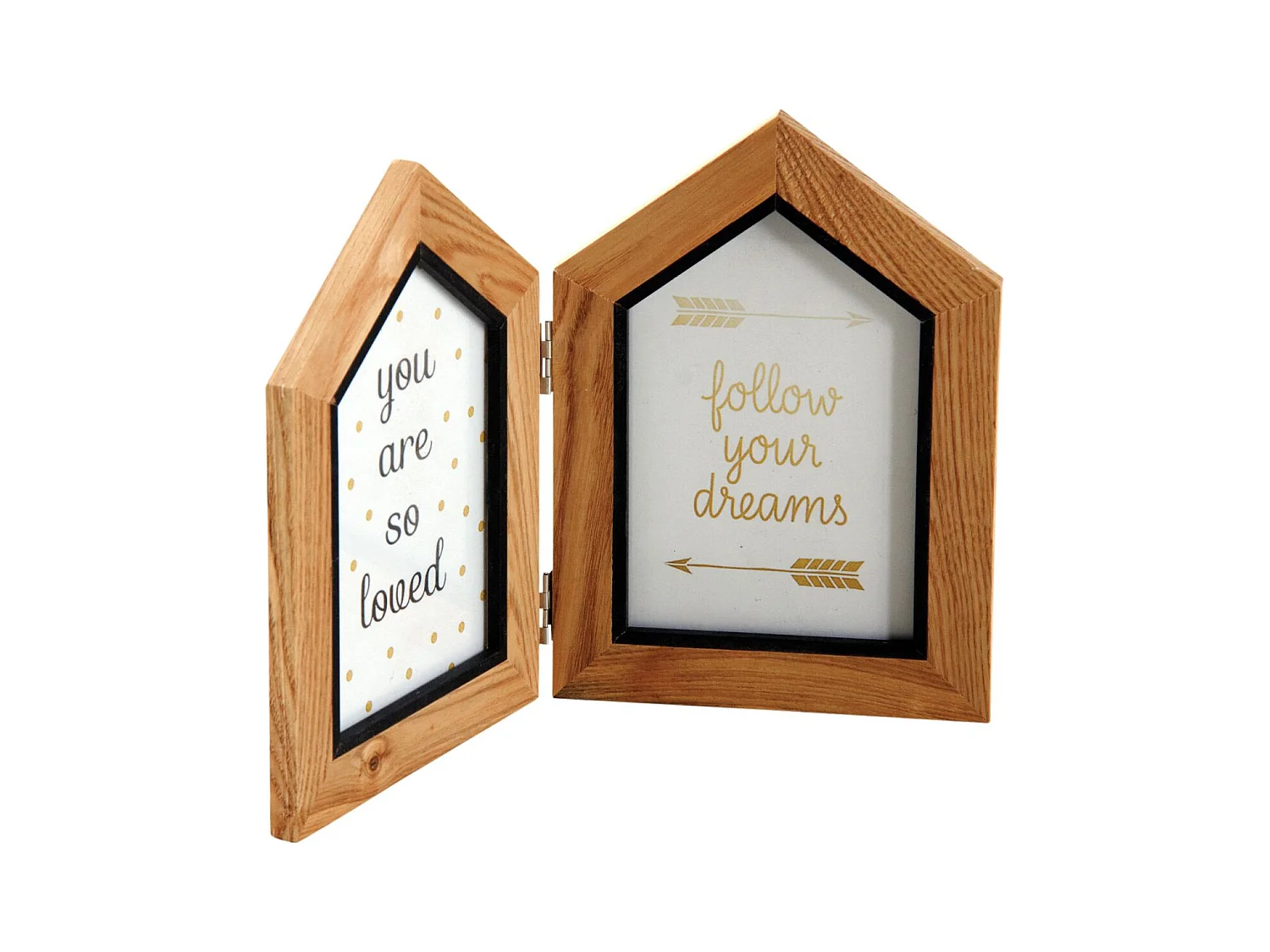 Double cadre photo en forme de maison