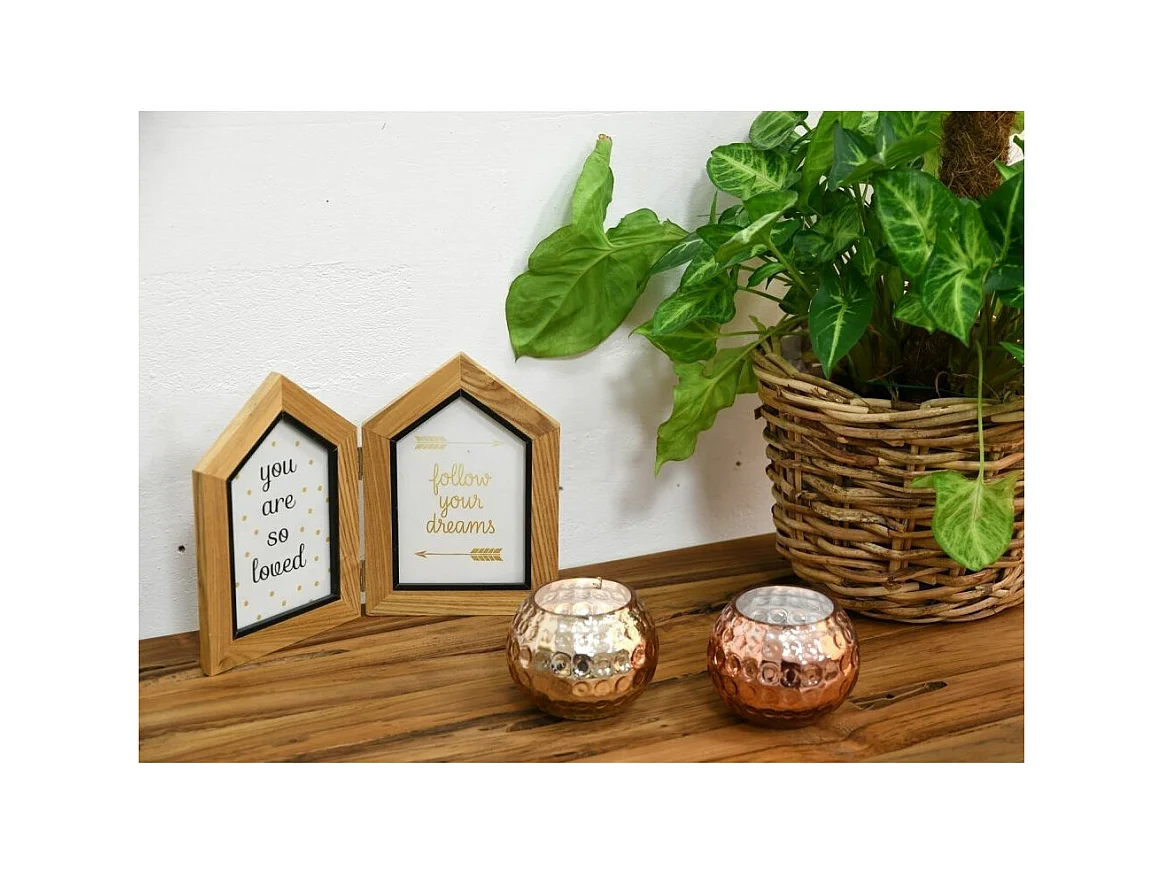 Double cadre photo en forme de maison