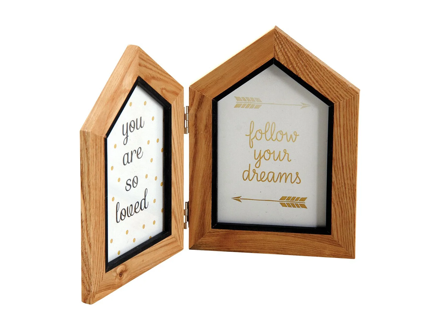 Double cadre photo en forme de maison