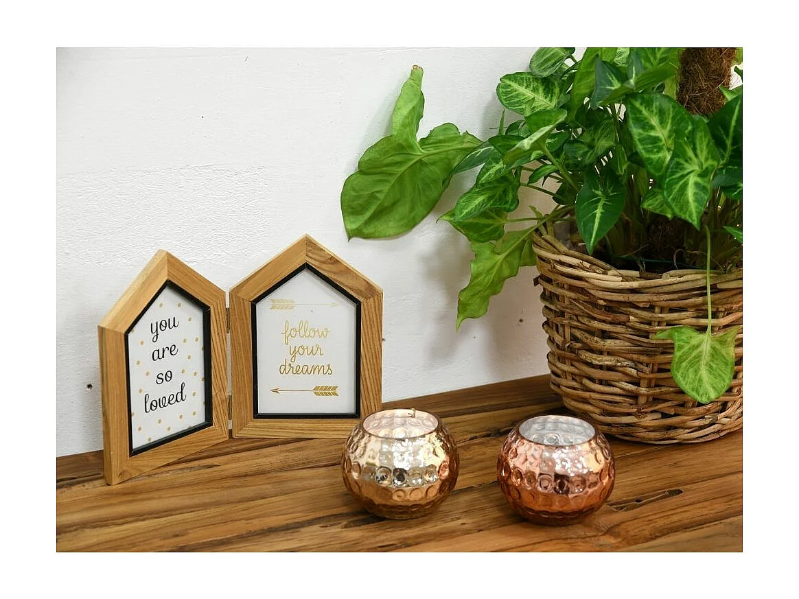 Double cadre photo en forme de maison