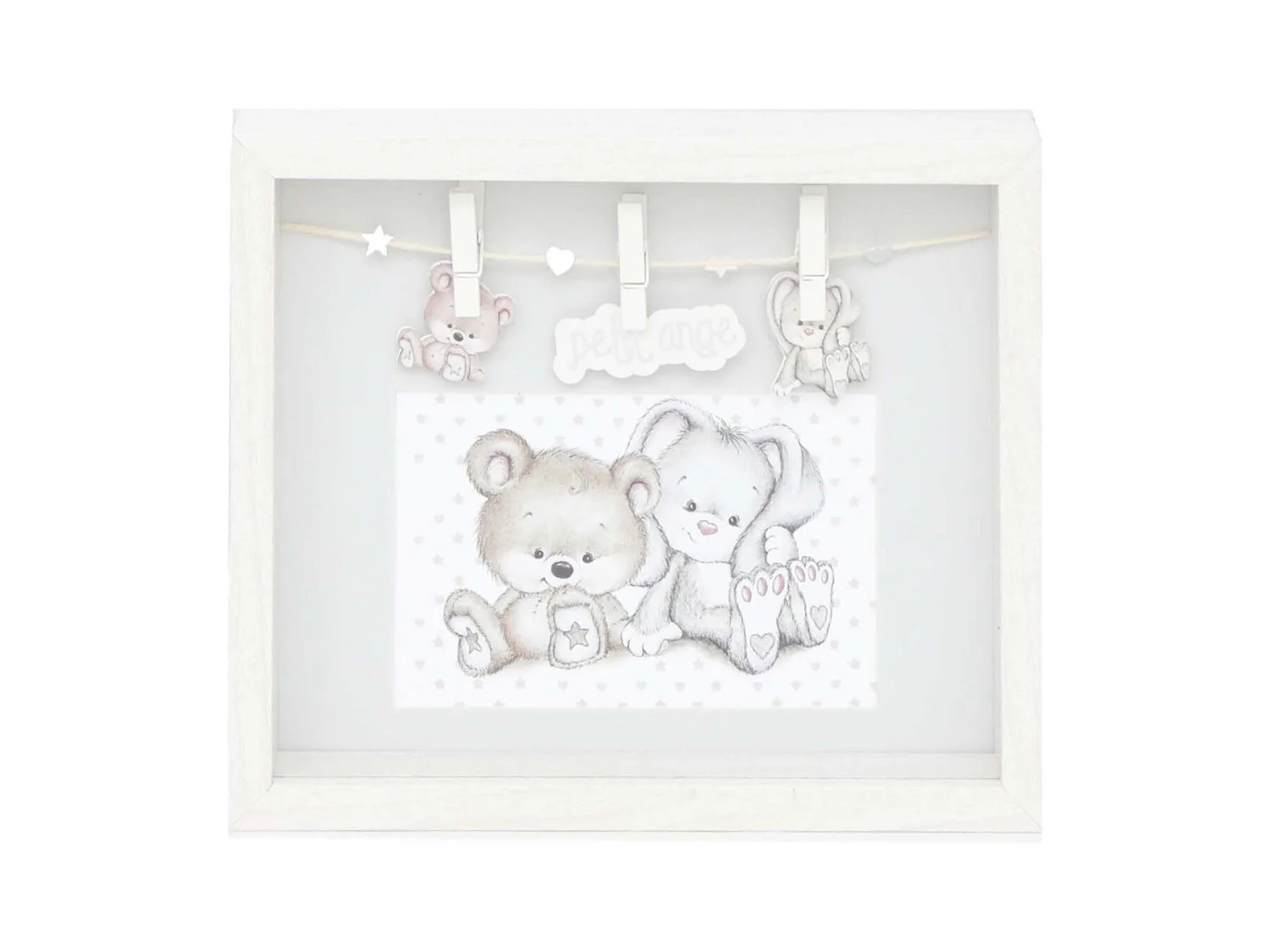 Cadre blanc en bois bébé pour photo 10 x 15 cm Petit ange