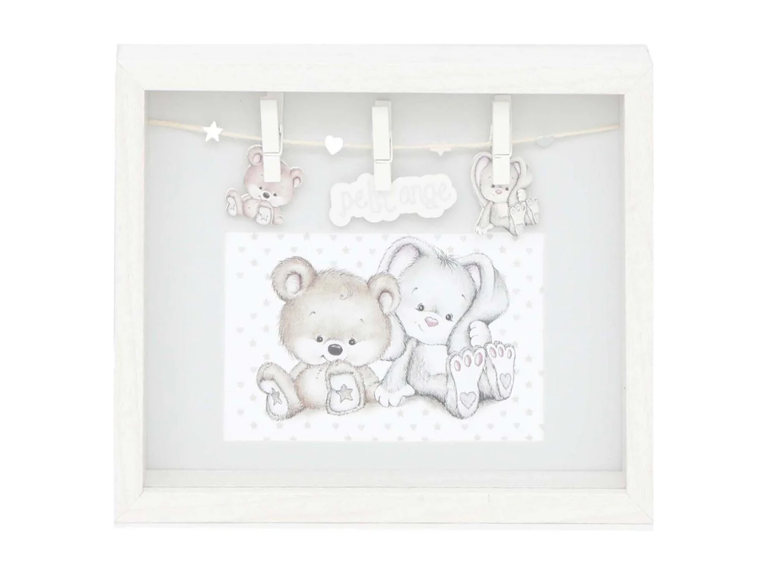 Cadre blanc en bois bébé pour photo 10 x 15 cm Petit ange