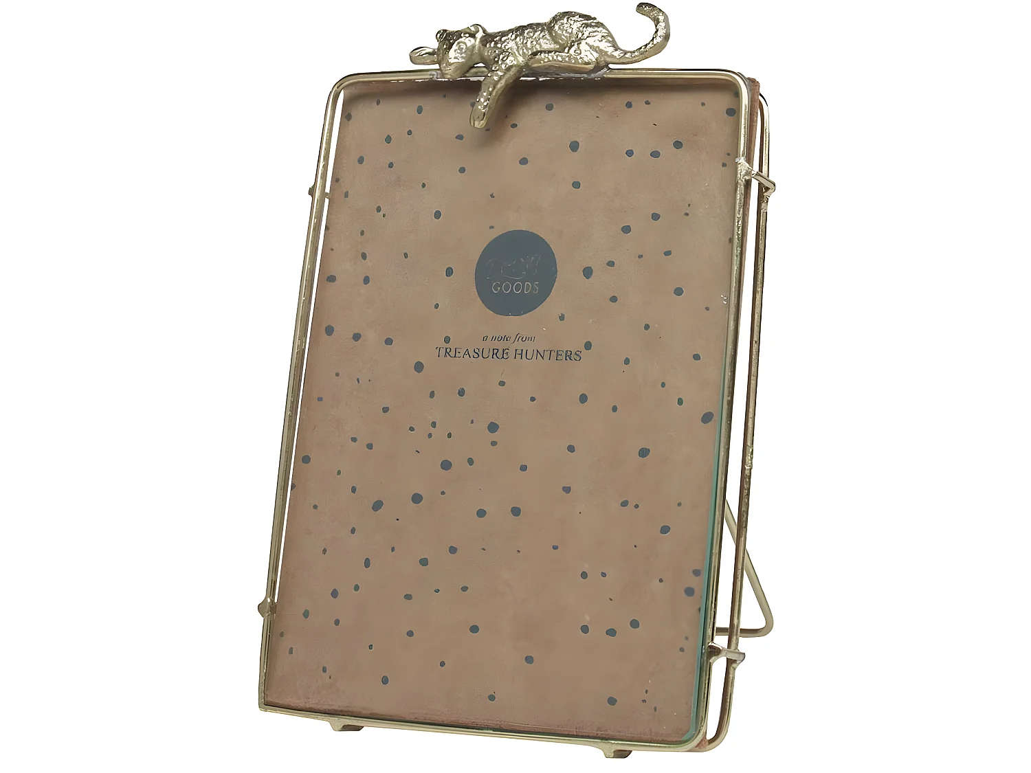 Fotorahmen aus Recyclingmessing "Jenna Léopard"