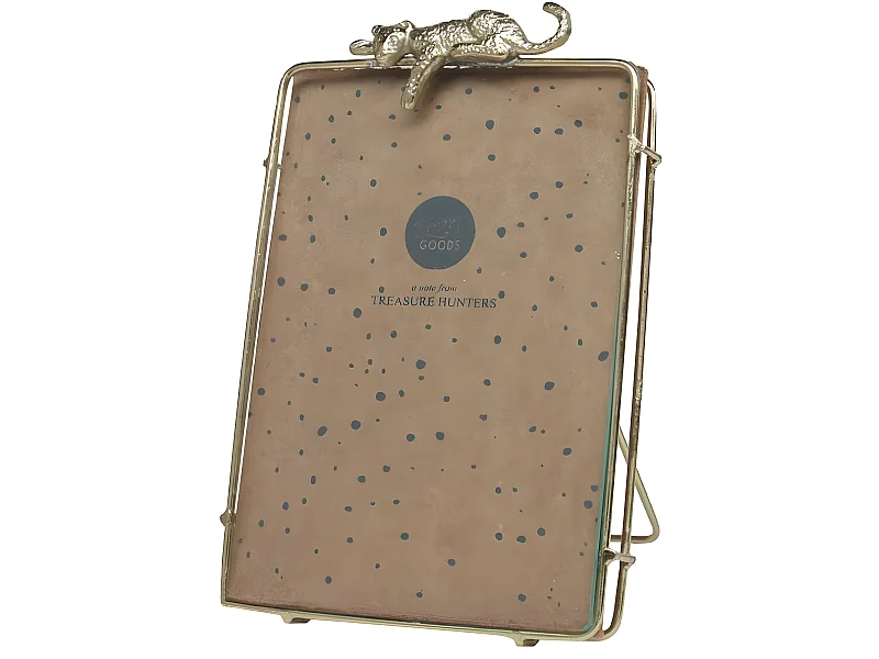 Fotorahmen aus Recyclingmessing "Jenna Léopard"