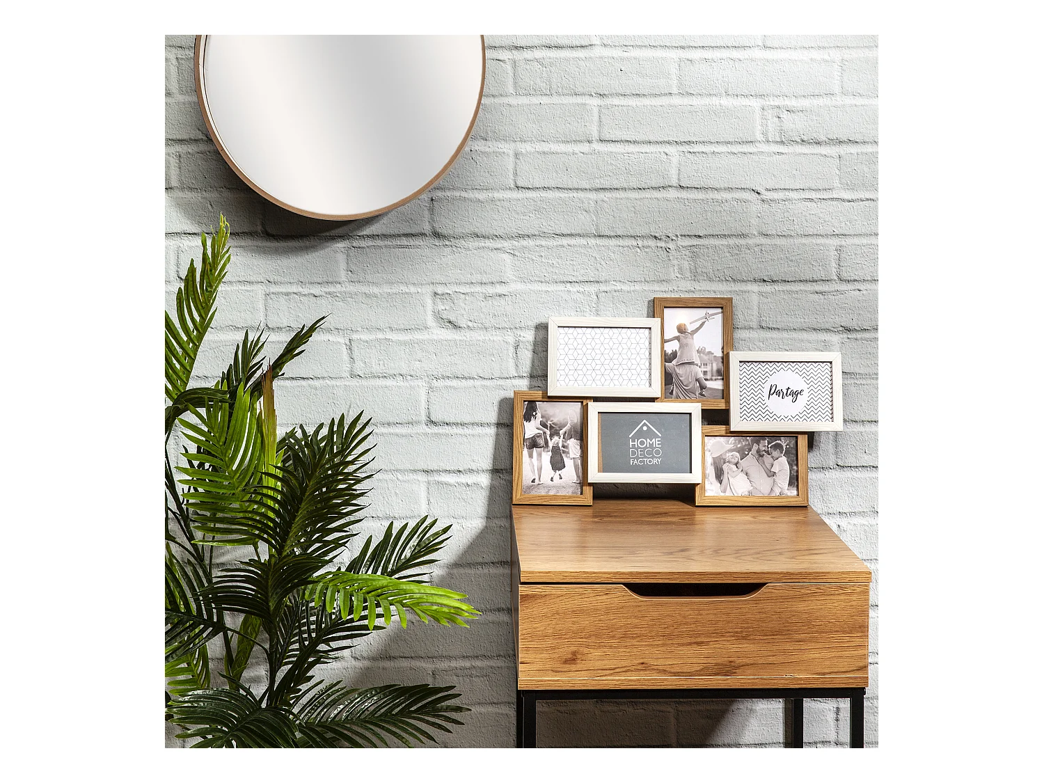 Pele-mele 6 Vues Bois Et Blanc Beige, Blanc