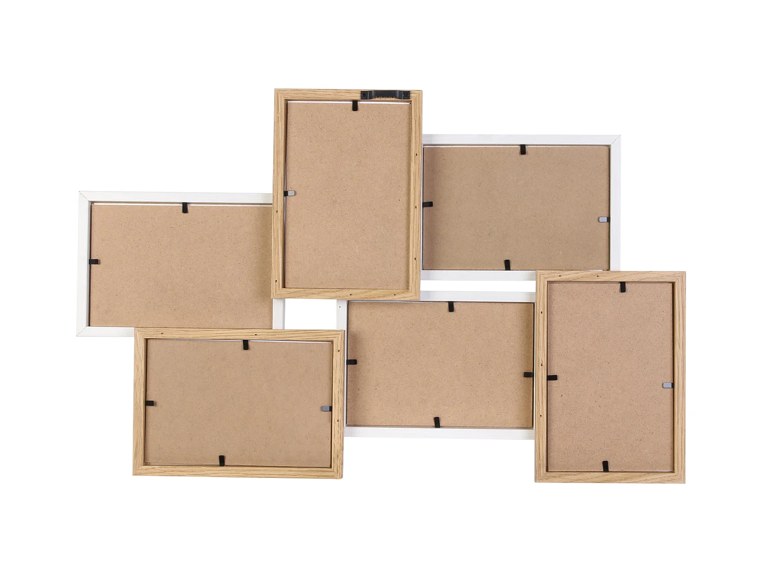 Pele-mele 6 Vues Bois Et Blanc Beige, Blanc