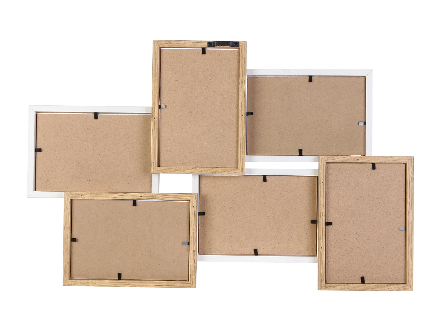 Pele-mele 6 Vues Bois Et Blanc Beige, Blanc