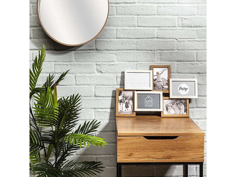 Pele-mele 6 Vues Bois Et Blanc Beige, Blanc