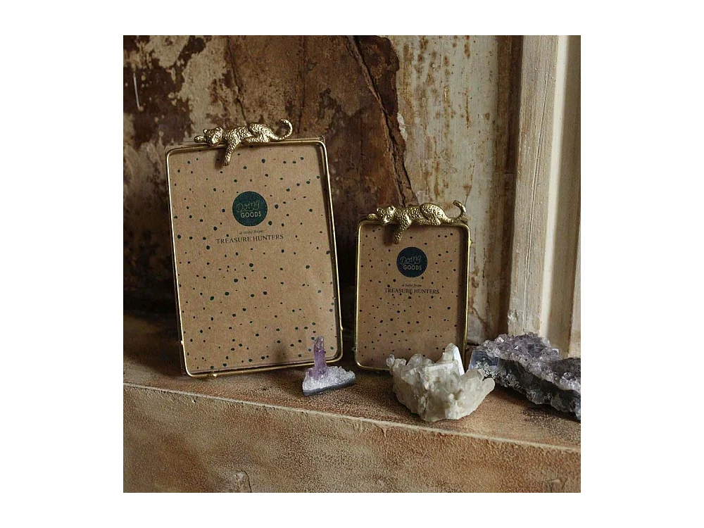 Cadre photo en laiton recyclé Jenna Léopard 11.5 x 7.5 cm
