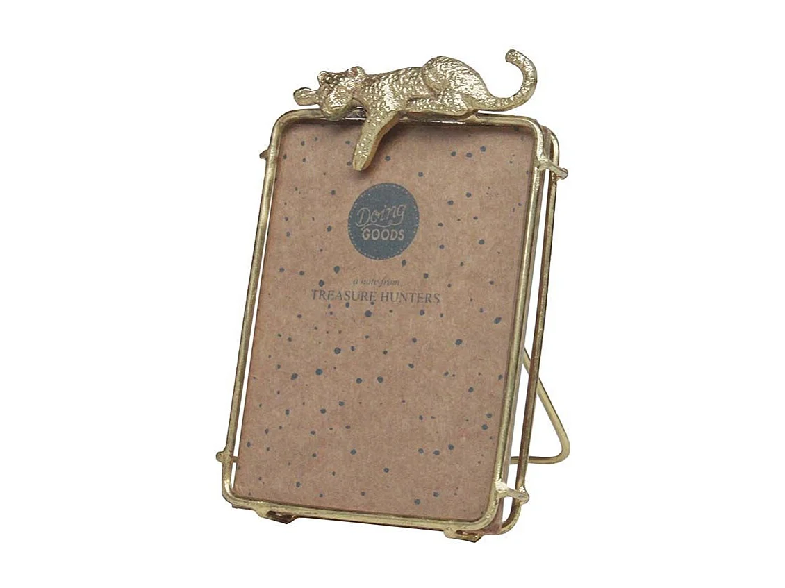 Portafoto Jenna Leopard in ottone riciclato 11,5 x 7,5 cm