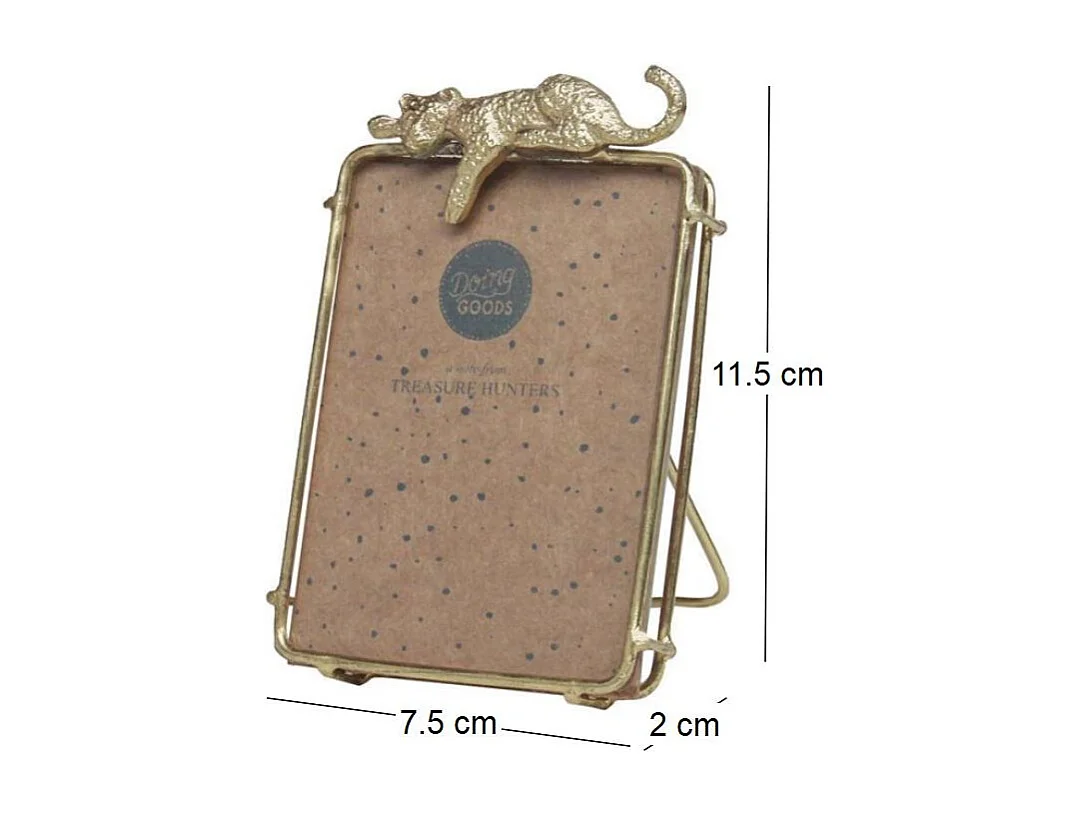 Portafoto Jenna Leopard in ottone riciclato 11,5 x 7,5 cm