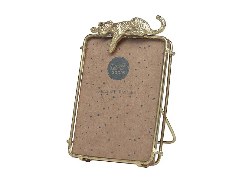 Portafoto Jenna Leopard in ottone riciclato 11,5 x 7,5 cm