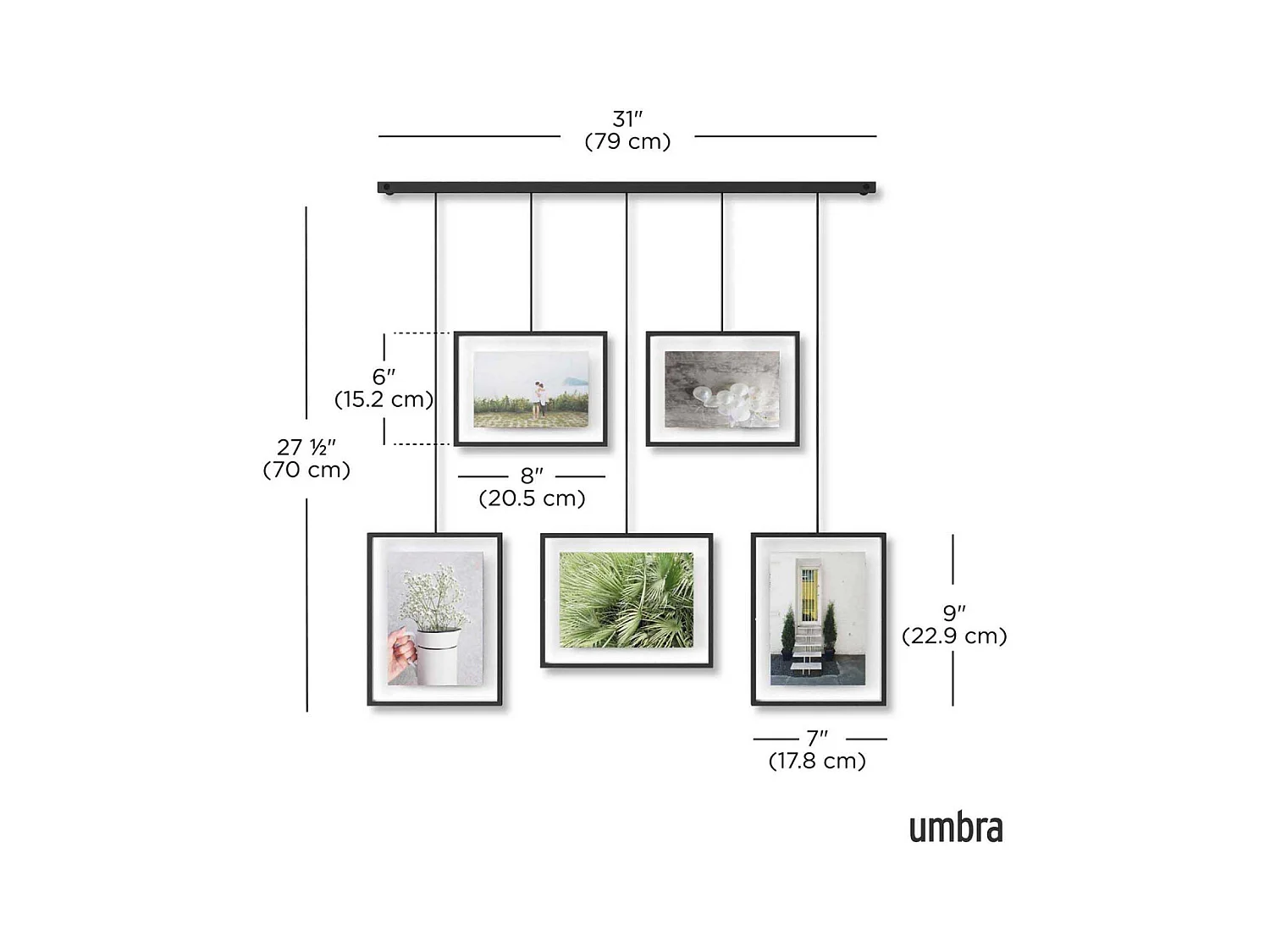 Porte photos escalier 5 cadres Exhibit