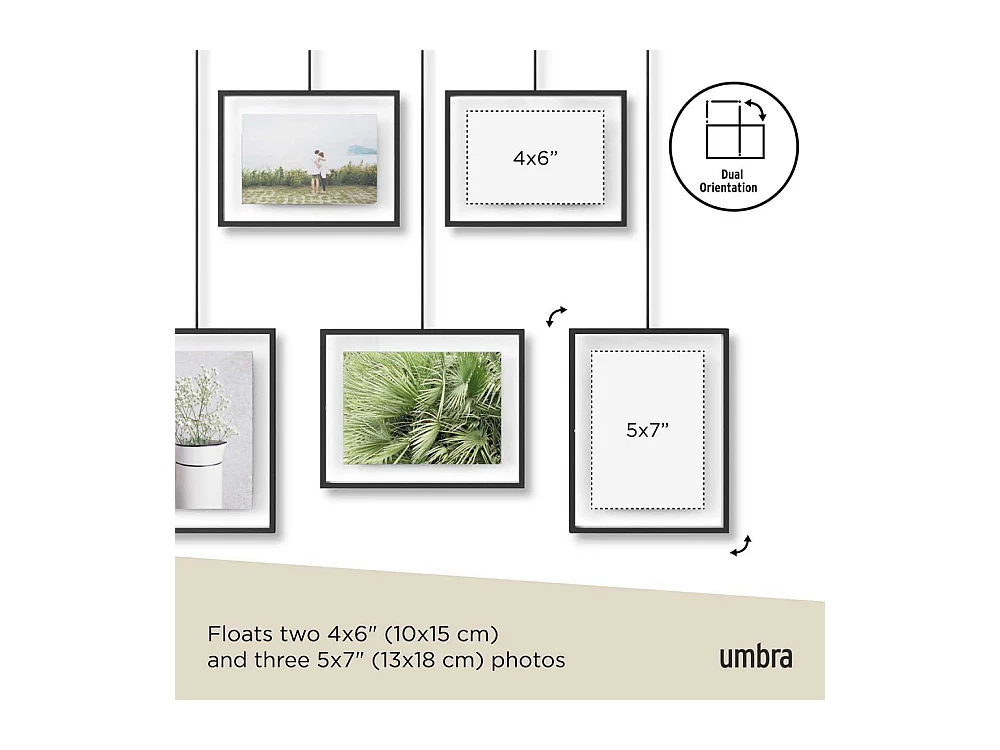 Porte photos escalier 5 cadres Exhibit