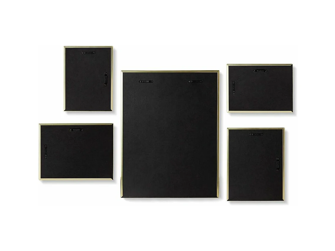 Ensemble 5 cadres photos dorés Matinée