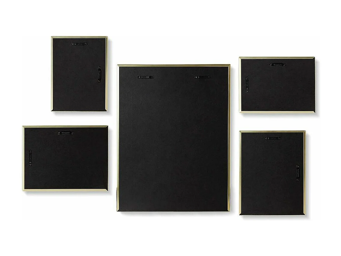 Ensemble 5 cadres photos dorés Matinée