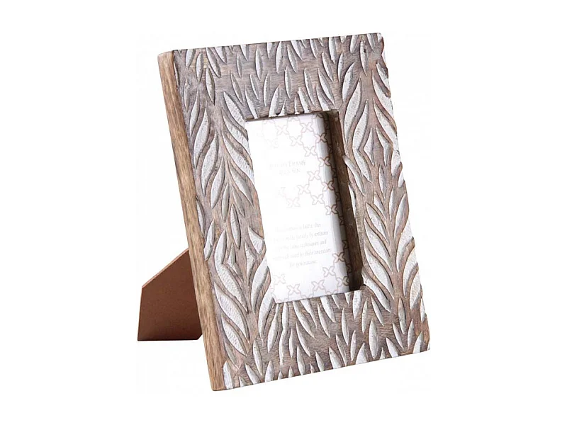 Cadre photo en manguier feuillages Pour photo 10 x 15 cm