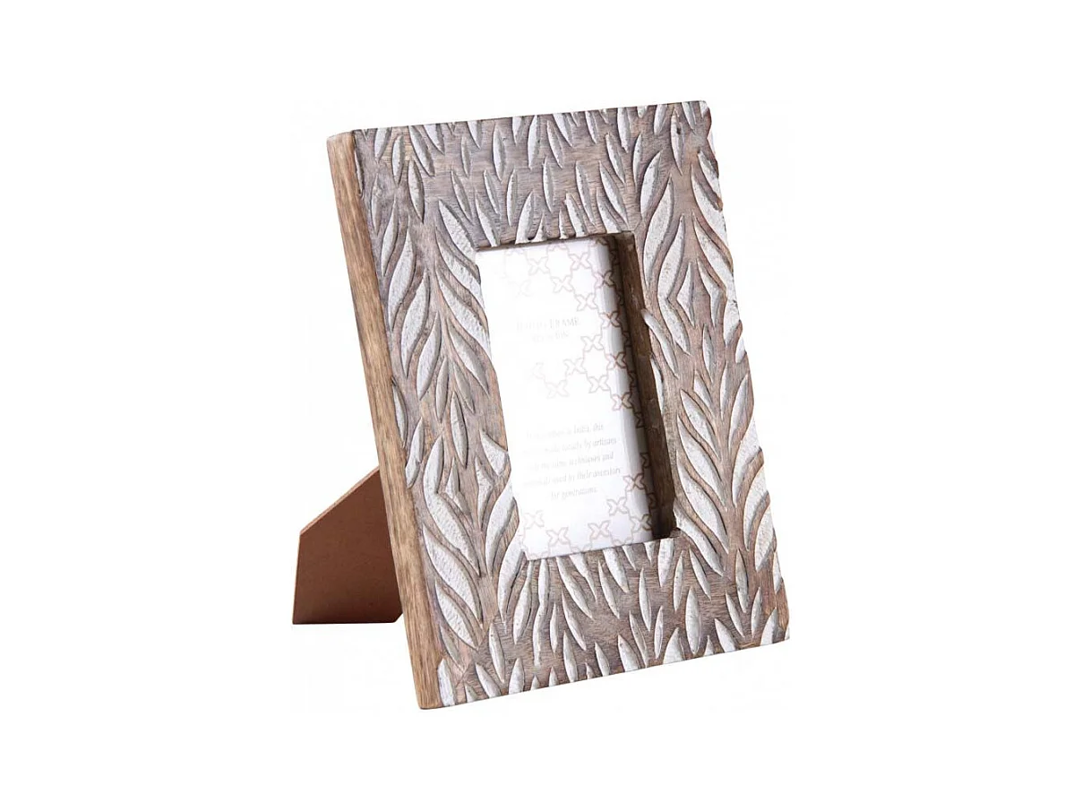 Cadre photo en manguier feuillages Pour photo 10 x 15 cm