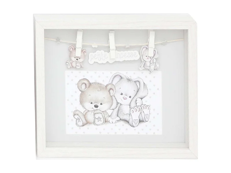 Cornice per bambini in legno bianco 10 x 15 cm Little Princess