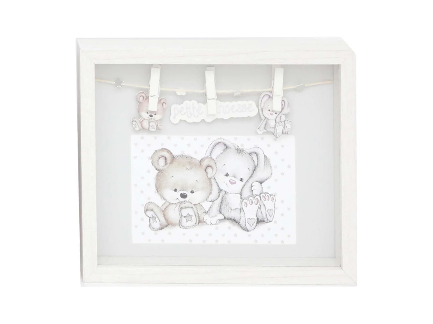 Cornice per bambini in legno bianco 10 x 15 cm Little Princess