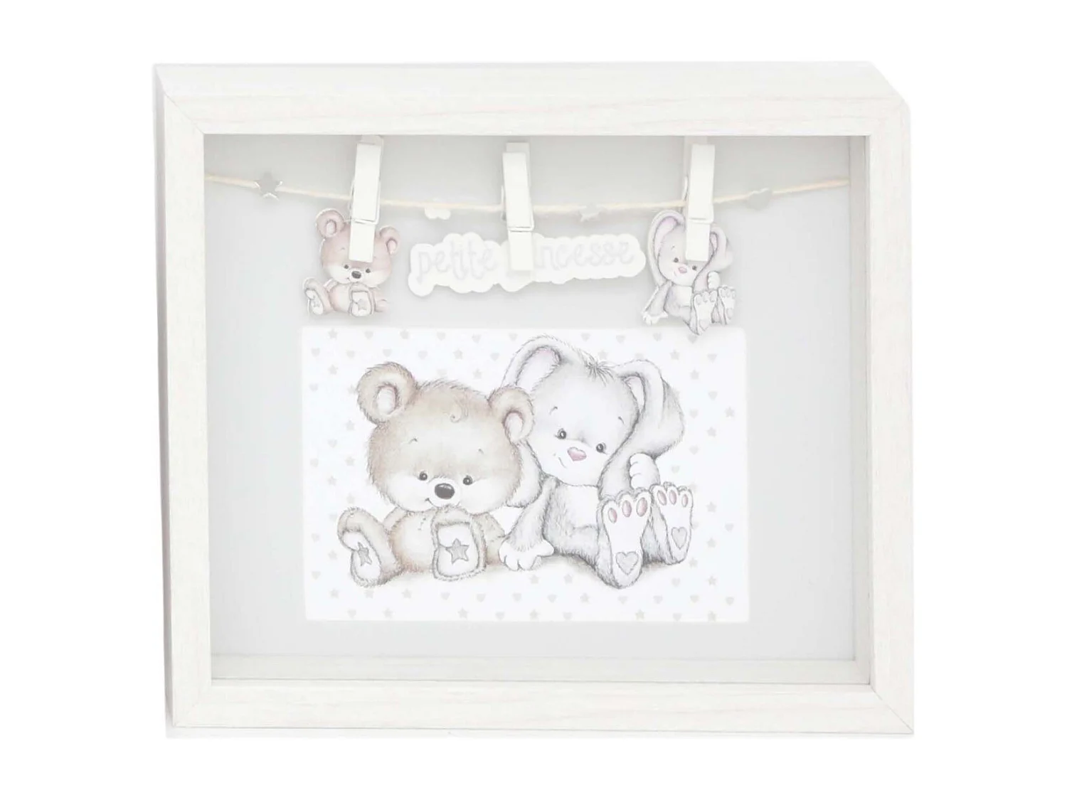 Cornice per bambini in legno bianco 10 x 15 cm Little Princess