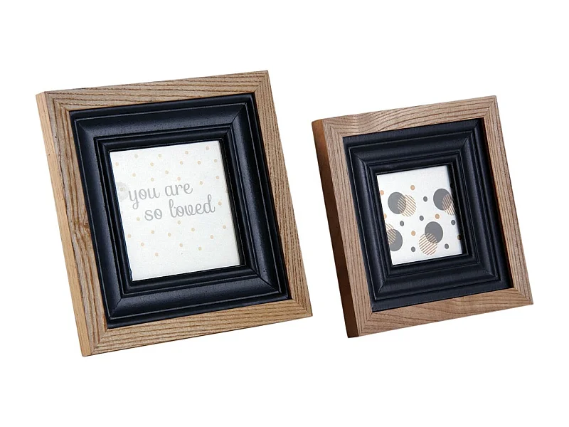 Cadre photo en bois et verre (Lot de 2)