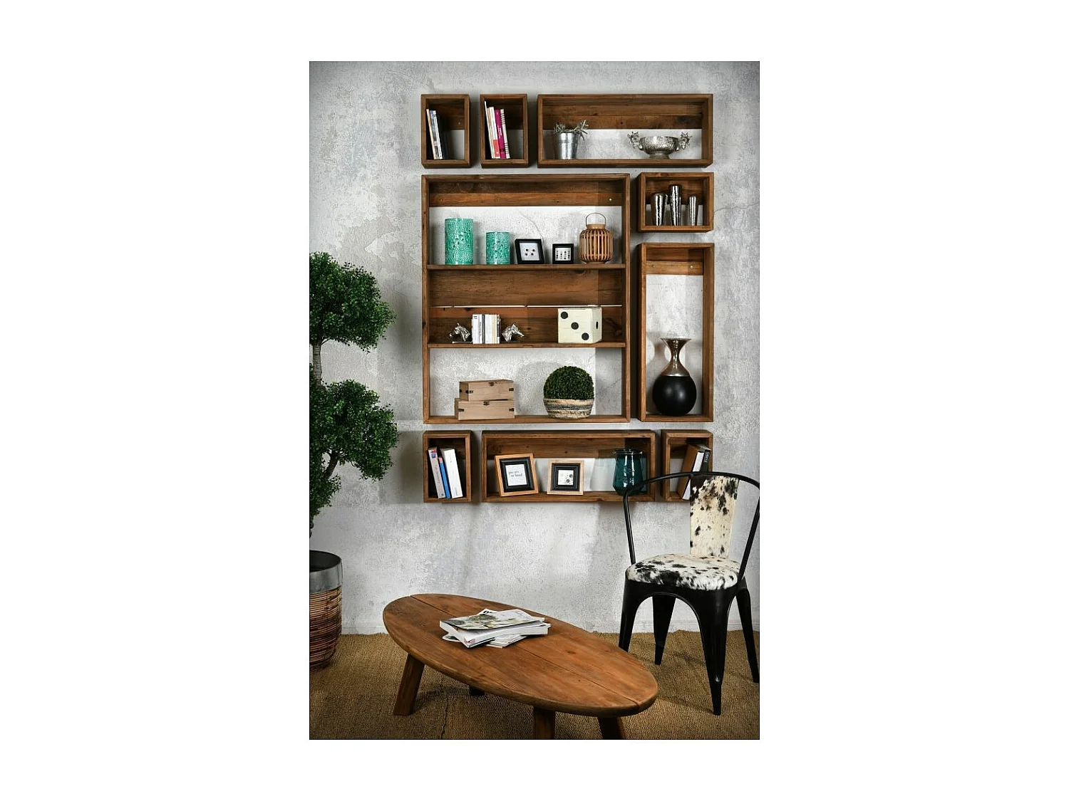 Cadre photo en bois et verre (Lot de 2)