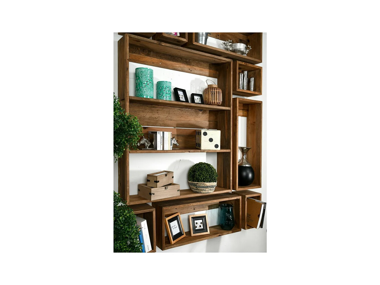 Cadre photo carré en bois noir (Lot de 2)